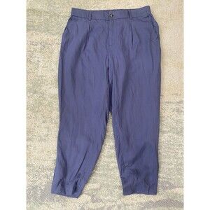NEW! Torrid Pants Womens 16 Linen Lyocell Purple Tapered Office Work